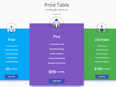 Pricing Table Concept