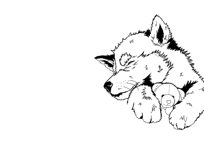 Husky Puppy Cuddles design graphic design illustration