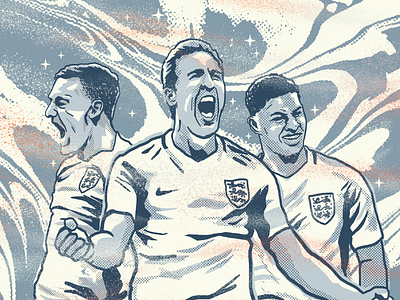 England World Cup 2018 design digitalart england ephemeral harrykane illustration jamievardy marcusrashford vintage world cup 2018 worldcup worldcup2018