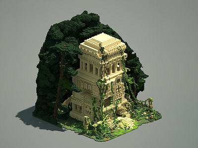 Ancient Temple 02 forest temple voxel