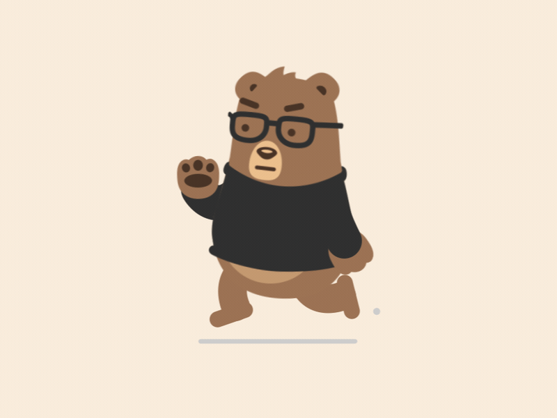 Angry Bear run cycle animation bear character animation duik joysticks motion graphics rigging rubberhose run run cycle sliders