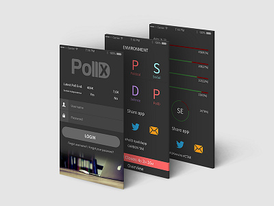 PollX Social Voting App Portal attractive ui graphics icon mobile design social app voting app