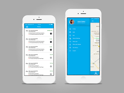 Side Menu Mock-up design app design flat gif ios iphone modern profile psd screen