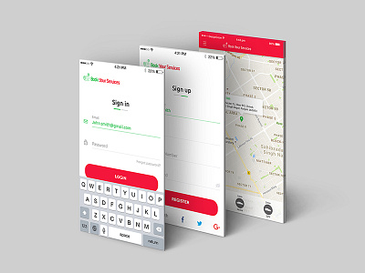 Online Booking App app design flat free freebie gif ios iphone modern profile psd screen