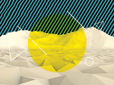 Minimal Mountains 3d electronic low poly mountain music tourquese triangles