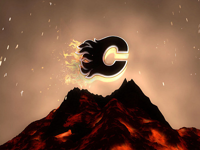 Calgary Flames art flames hockey motion graphics still volcano