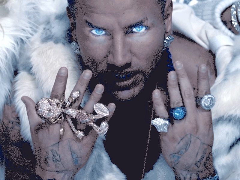 Riff Raff Ice blink blue color hip hop ice motion graphics music video rap style vfx