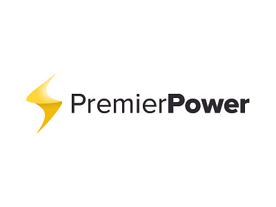Power Company Logo bold branding electricity gradient illustration lighting logo ray rounded yellow