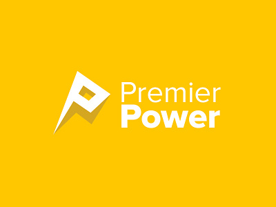 Power Company Logo 2 bold branding electricity gradient illustration lighting logo perspective ray rounded shadow yellow