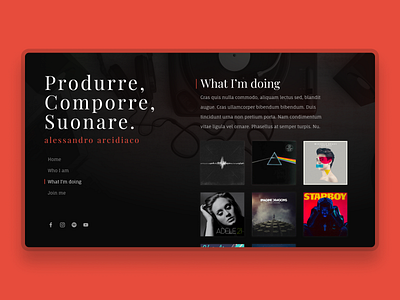 Music producer website - UI