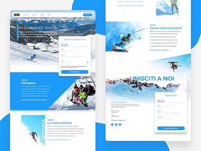 Ski Club website - landing page