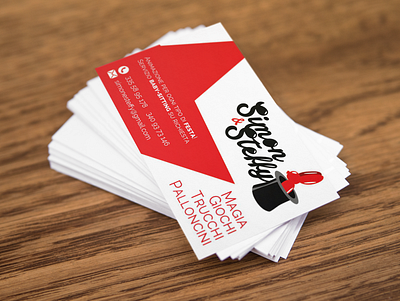 Business Card - Magic and animation animation ballons baloon business business card design businesscard card design graphic graphicdesign logo logodesign mage magic magician red white wizard
