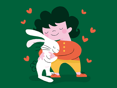 Happy Valentine's Day! buns children friendship hugs illustration love valentine
