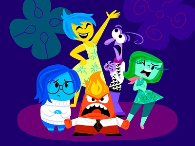 Inside Out disney emotions feelings illustration inside out