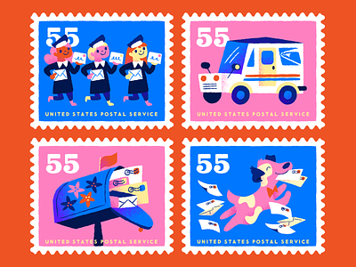 Shoutout to the USPS dog envelopes illustration letters mail mail truck postal service postal workers usps