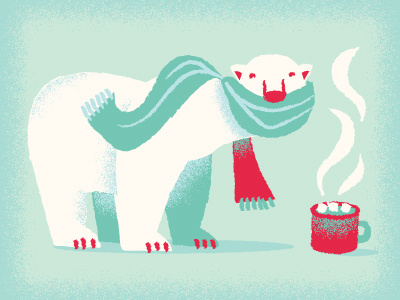 Snuggle up christmas illustration polar bears warm things