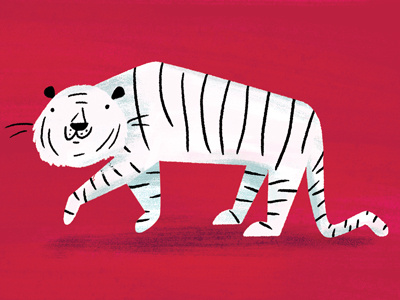 Tiger illustration pink things that are striped tiger