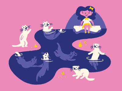 Otter fun illustration my niece otters pink so many otters so much pink violet