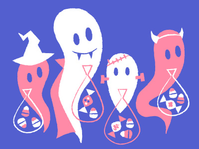 G-g-g-g-ghosts! ghosts halloween illustration purple scary