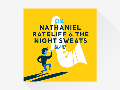 02. Nathaniel Rateliff & the Night Sweats 10x15 album art illustration music saxophone yellow