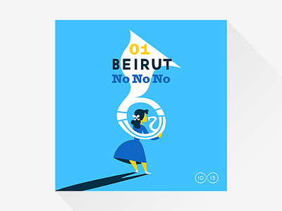 01. Beirut - No No No 10x15 album art illustration music