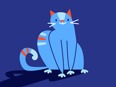 Happy Caturday! animals blue cat caturday illustration puns with saturday