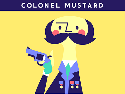 In the Kitchen clue colonel mustard gun illustration murder