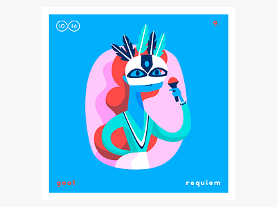 No.9—Goat 10x2016 albums blue goats illustration music