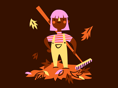 We're all just doing our best autumn brown doing our best illustration leaves pink
