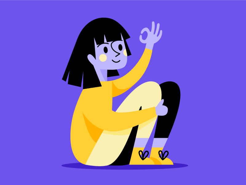 A O K cool hair purple things that are ok illustration