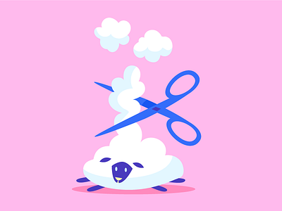 How Clouds are Made clouds illustration pink scissors sheep