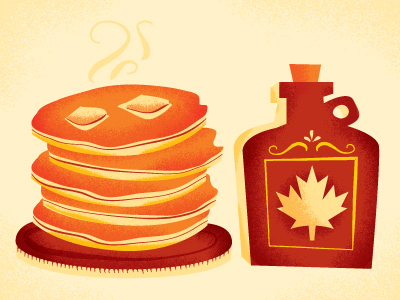 Hotcakes breakfast cream food illustration pancakes red syrup