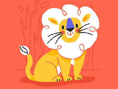 Leo the Lion animals character childrens book illustration leo lion red yellow zodiac
