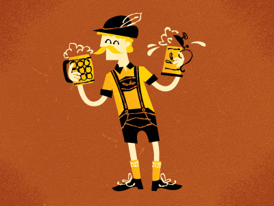 Whatta lush! adorable drunkards beer black brown illustration oktoberfest stein yellow