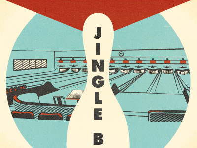 Jingle Bowl blue bowling illustration red