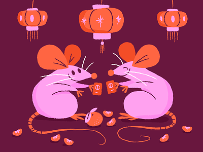 Lunar New Year chinese new year illustration lunar new year rat red year of the rat