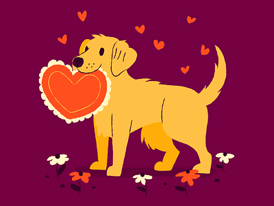 Dog Valentine's Day adopt this dog dog hearts illustration love red valentine