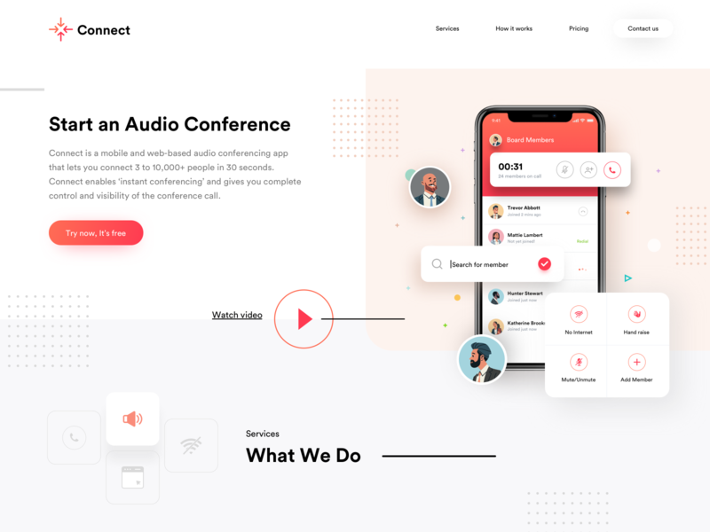 Audio Conference app design calling app conference calls schedule calls calling features on call features audio confernce conference app concalls bulk calling conference audio call calling