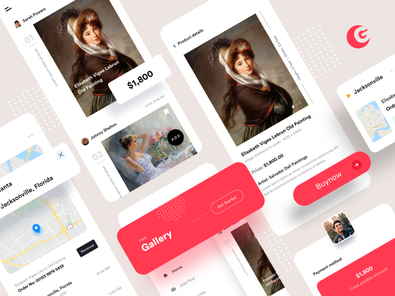 The Gallery - (Start selling your Art works) app design minimal design collection buy homepage tracking online selling sale paintings selling art works gallery
