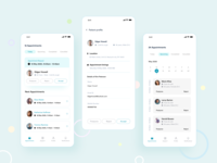 Book Appointments doctor video calling video conference virtual calling booking flow book appointmnets pastel colors calling app design minimal doctor appointments appointments medical