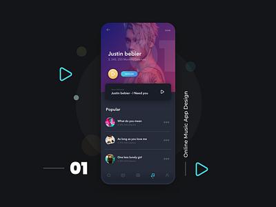 Music App Design Dark Theme