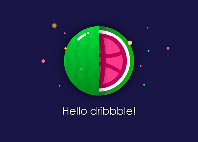 Hello dribbble dribbble watermelon welcome image