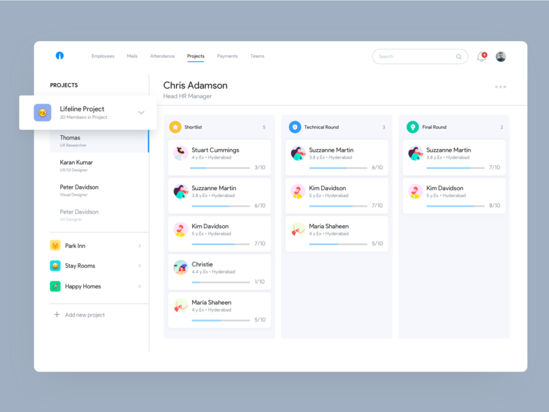 HR Portal inspiration projects dashboard jobs