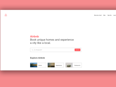 Airbnb Home Page airbnb practice ux