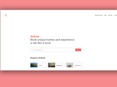 Airbnb Home Page