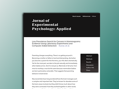 Journal Of Experimental Psychology magazine psychology research journal ux