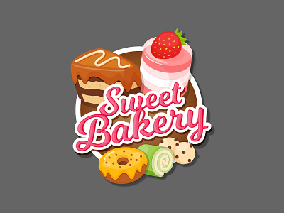 Sweet Bakery Sticker bakery cafe cake design desserts illustration sticker sweets