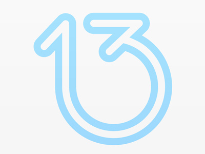 13 13 lettering ligature sports thirteen