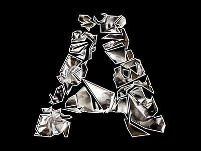 Foil and Fragment Letter A foil letter lettering metal