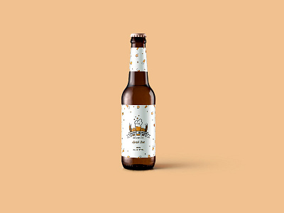 Sweet Blonde Apricot Beer Bottle beer packaging branding design graphic design illustration minimal minimalist pink product mockup red visual design